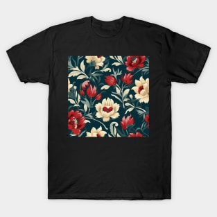 Nouveau Heritage: Baroque Flowers Wallpaper T-Shirt